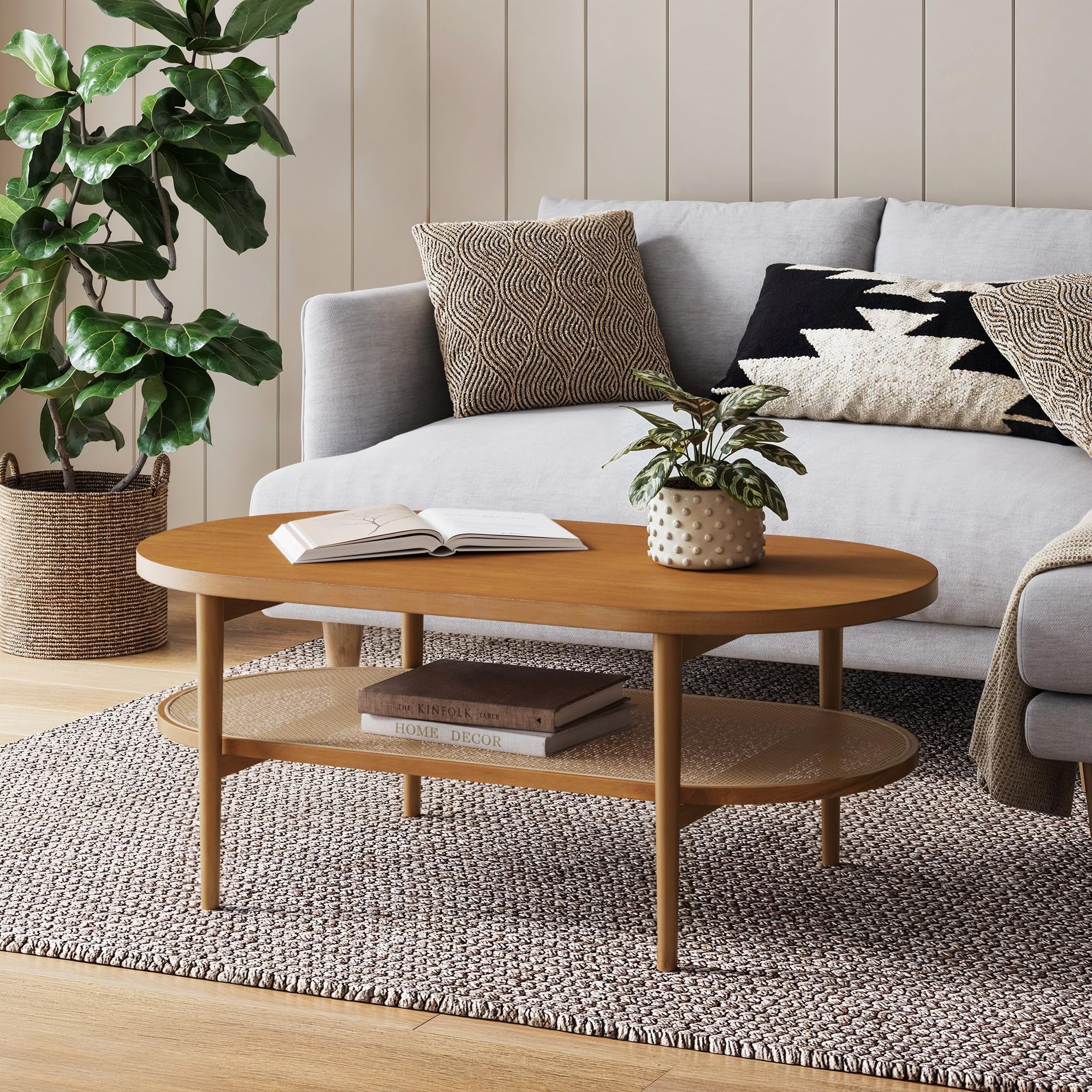 Amazon.com: Sonia Bohemian 2-Tier Oval Coffee Table, Living Room